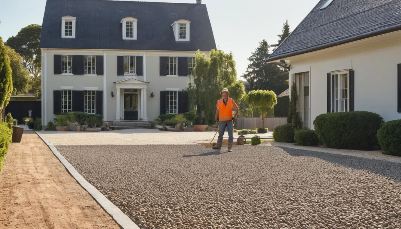 Local concrete provider checking forms and gravel base before a new driveway pour in Hamilton